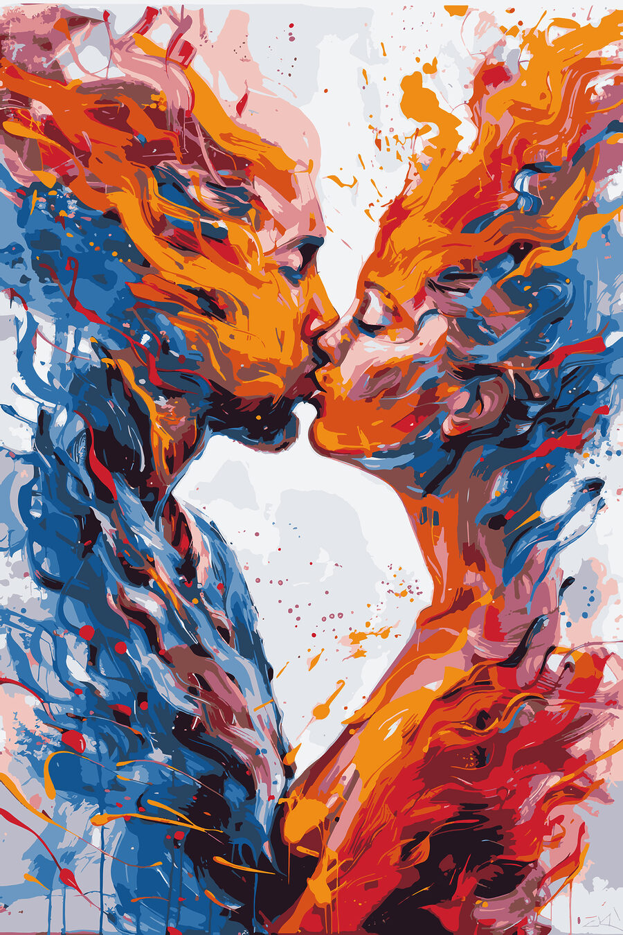 Beijo em pinceladas — design completo