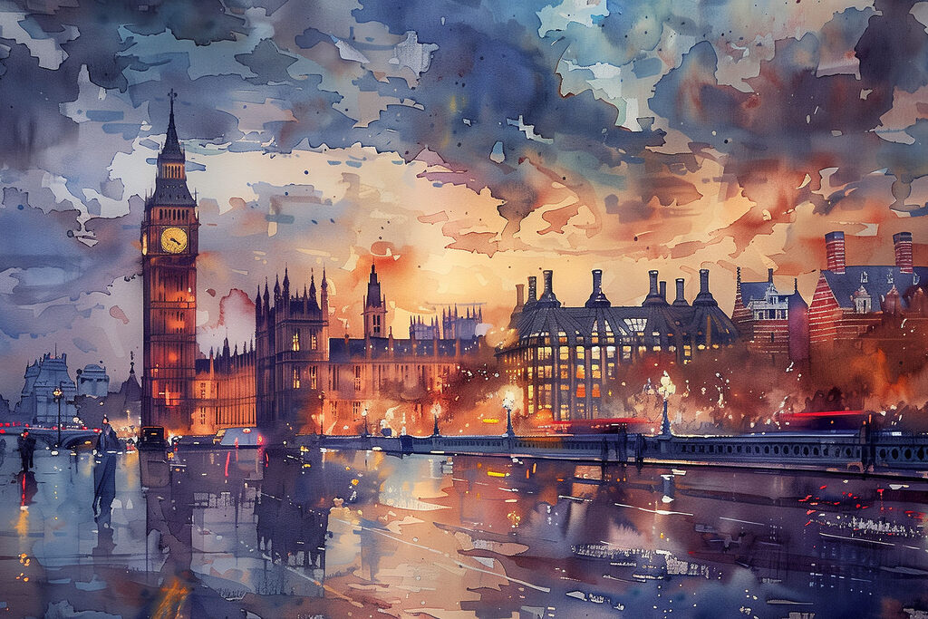 Londres ao entardecer — design completo