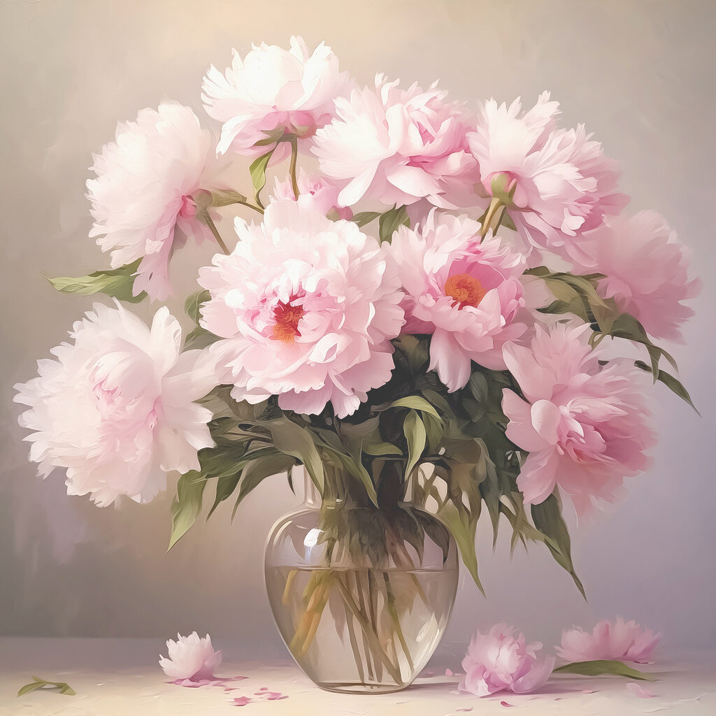 Flores rosa em vidro — design completo