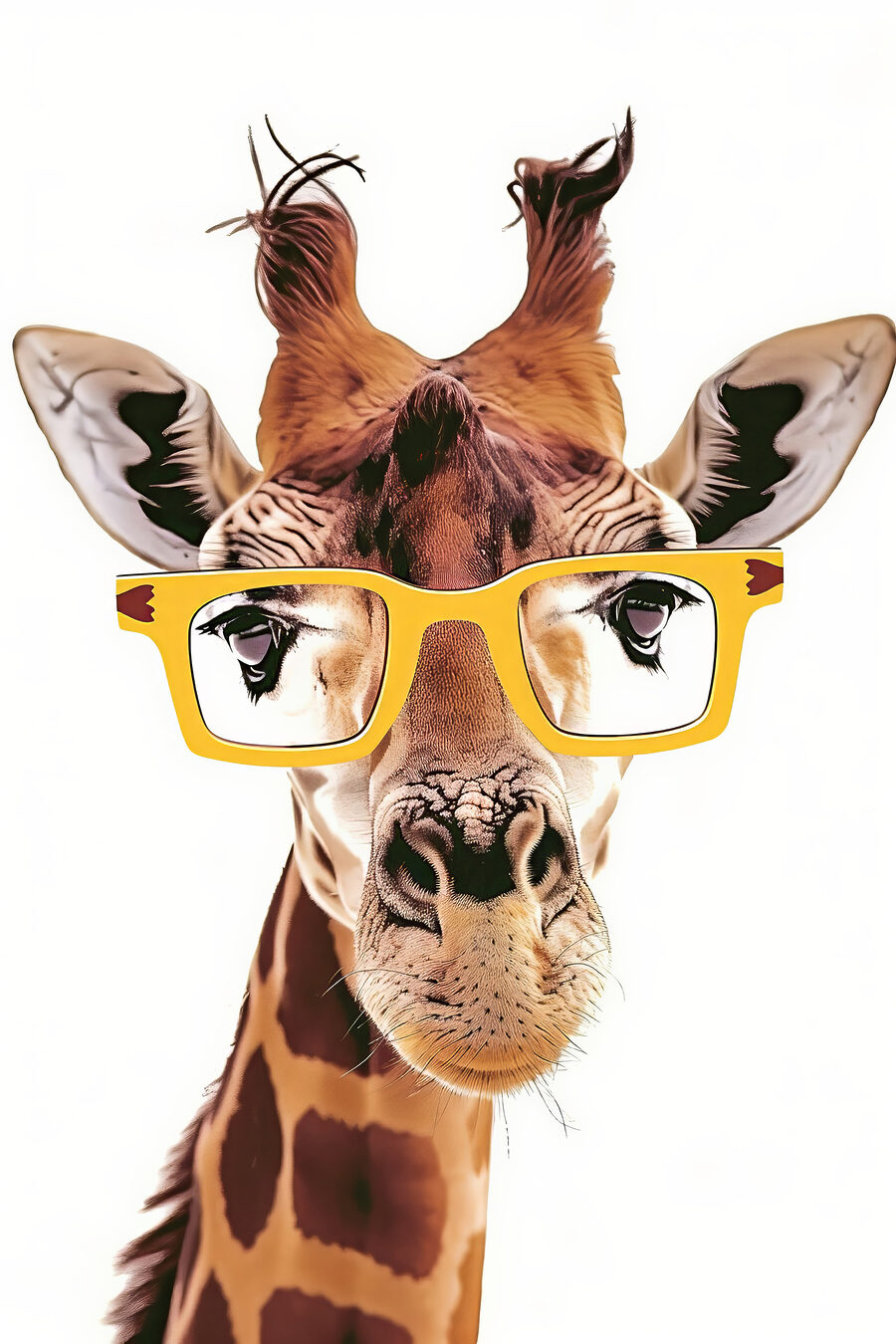 Girafa de óculos amarelos — design completo