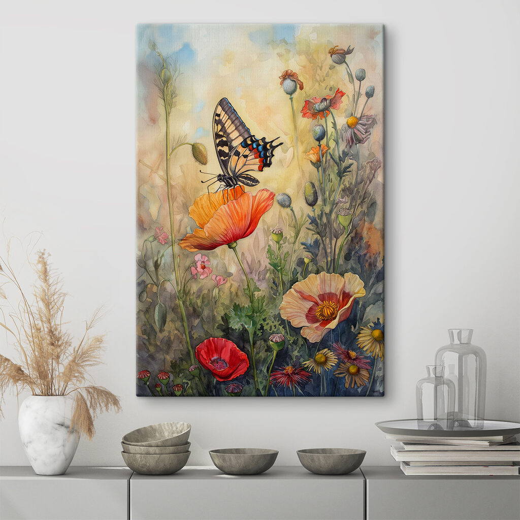 Borboleta entre papoilas — interior 1