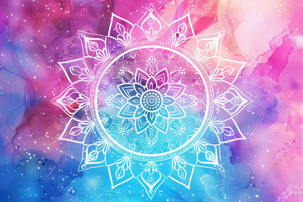 Mandala de luz rosa — design completo