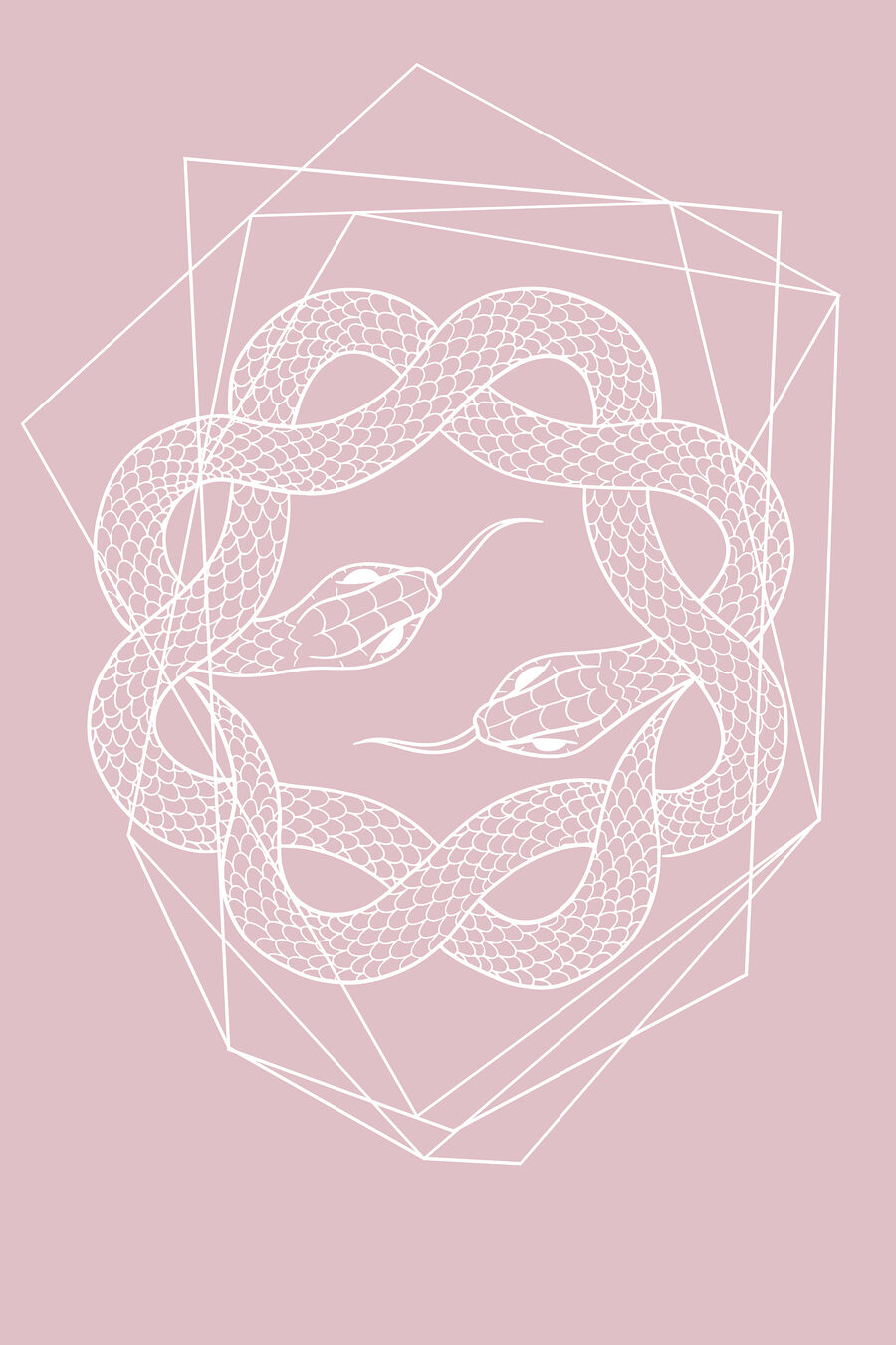 Serpentes em linhas — design completo