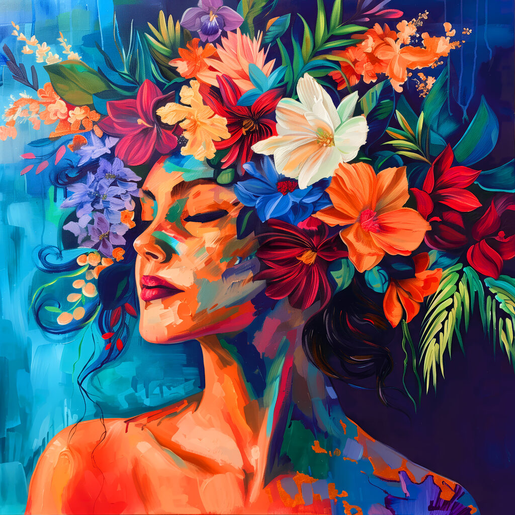 Coroa vivaz de flores — design completo