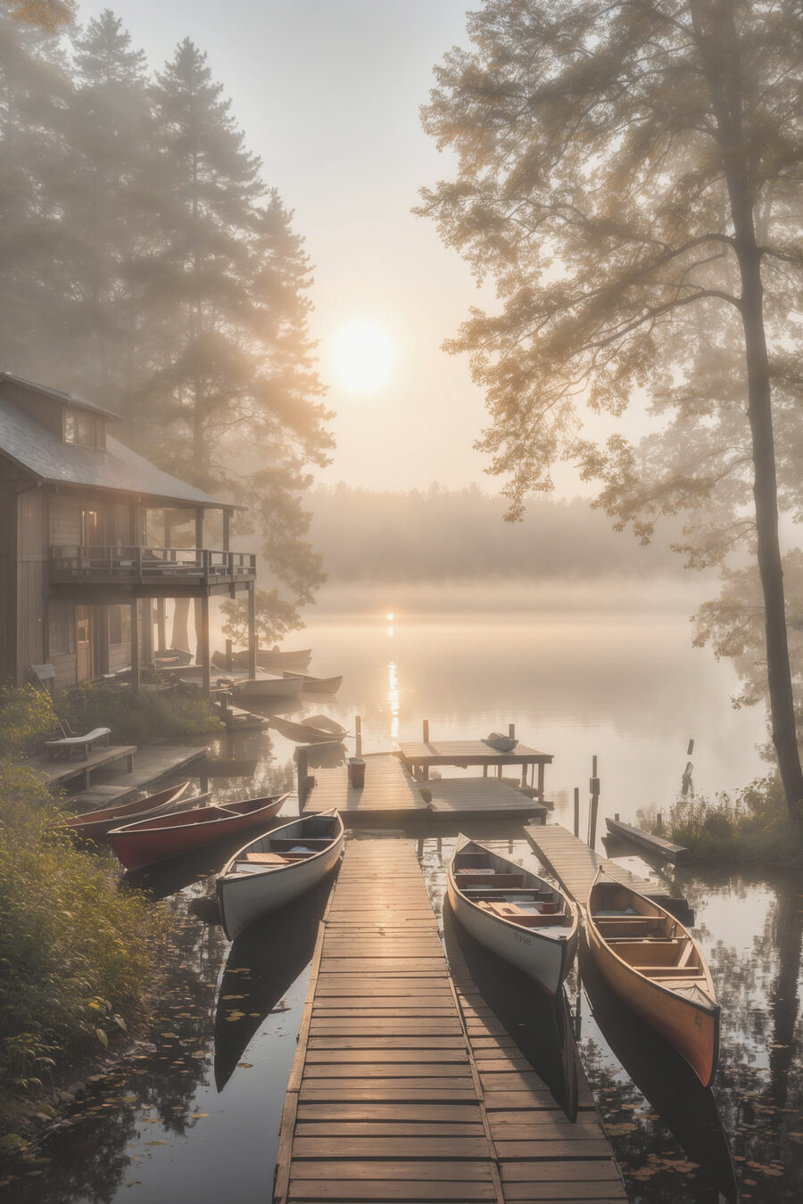 Cais sobre o lago — design completo