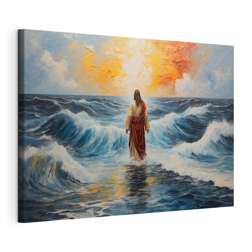 Figura entre as ondas, tela esticada e borda contínua