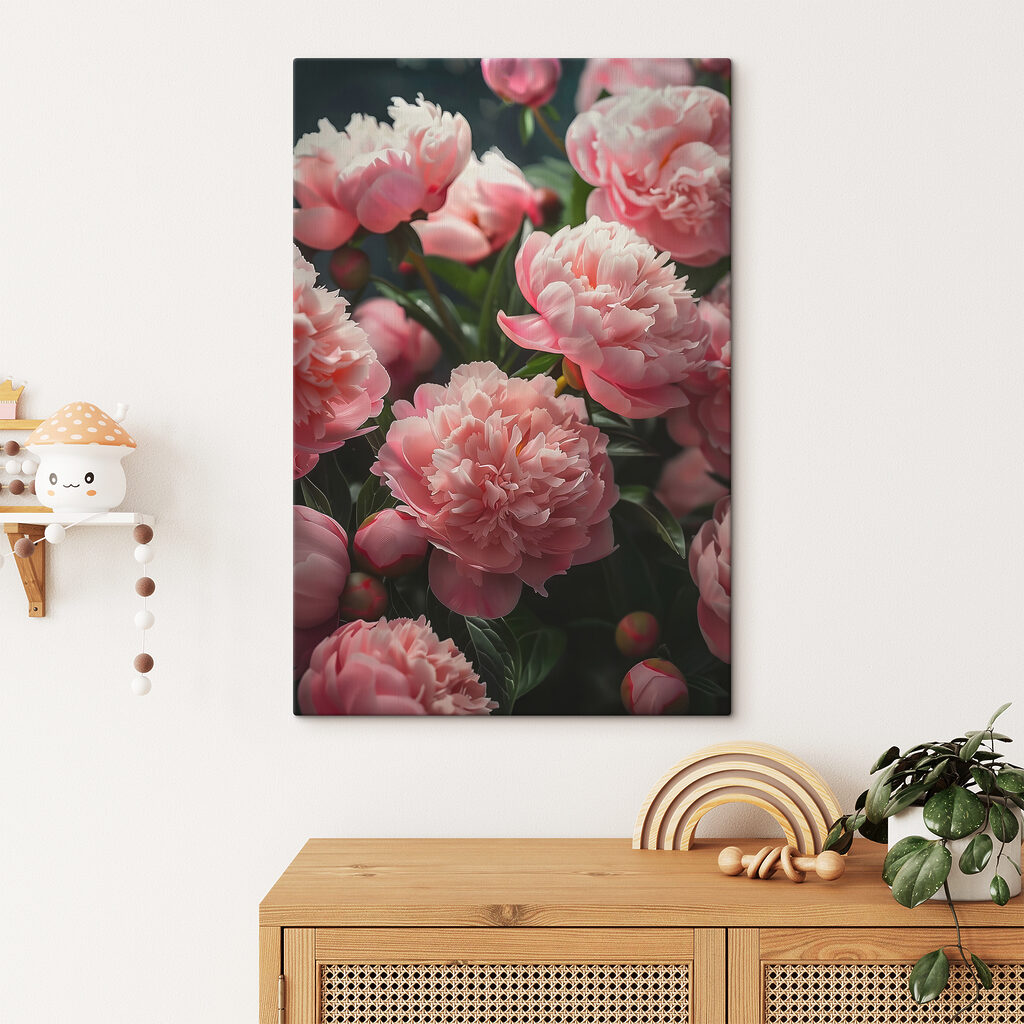 Peónias em rosa intenso — interior 1