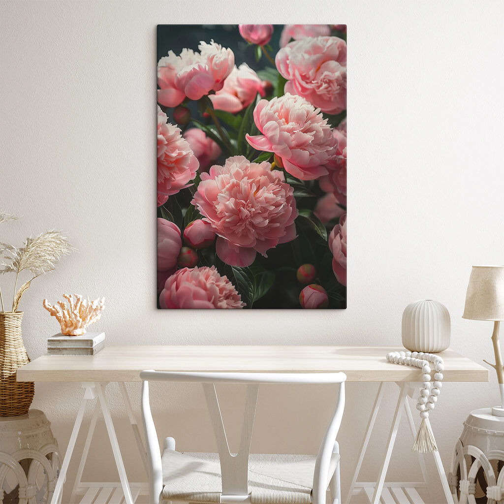 Peónias em rosa intenso — interior 2
