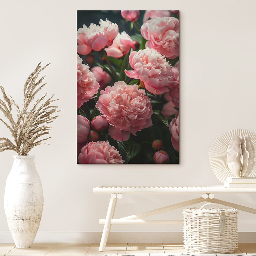Peónias em rosa intenso — interior 3
