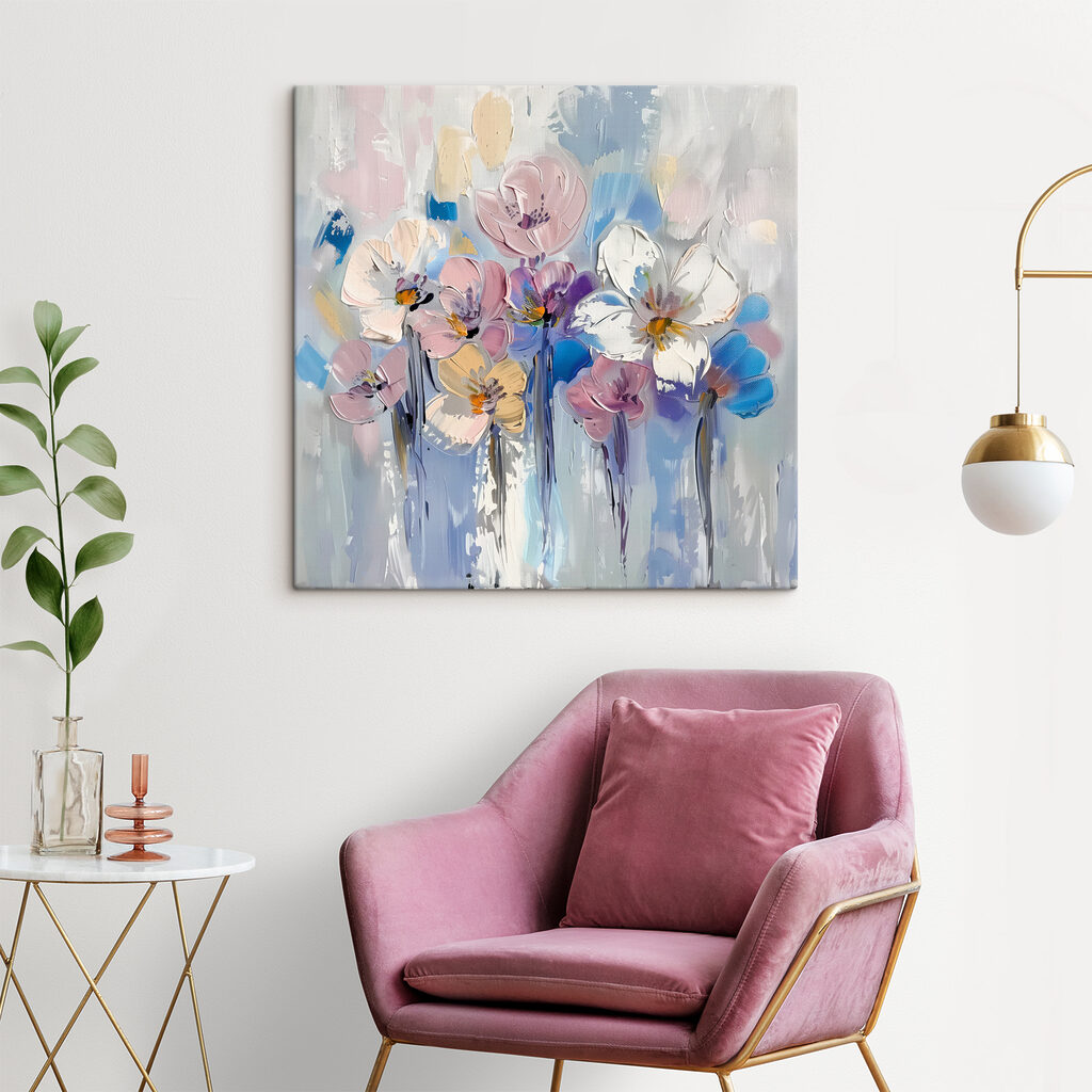 Flores em faixas claras — interior 3