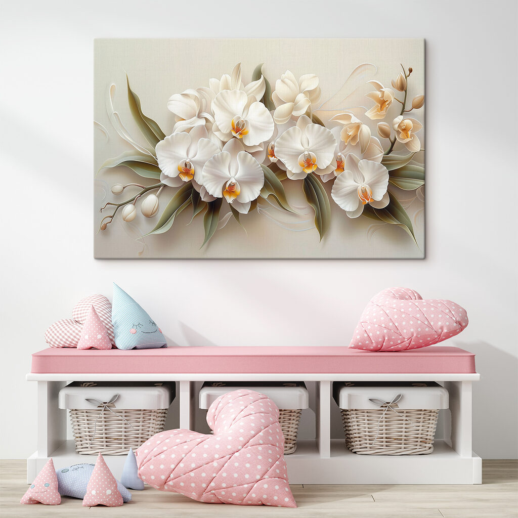 Orquídeas brancas em curvas — interior 2