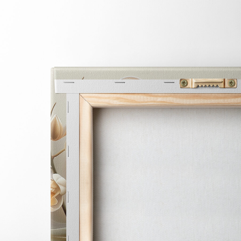 Orquídeas brancas em curvas — verso