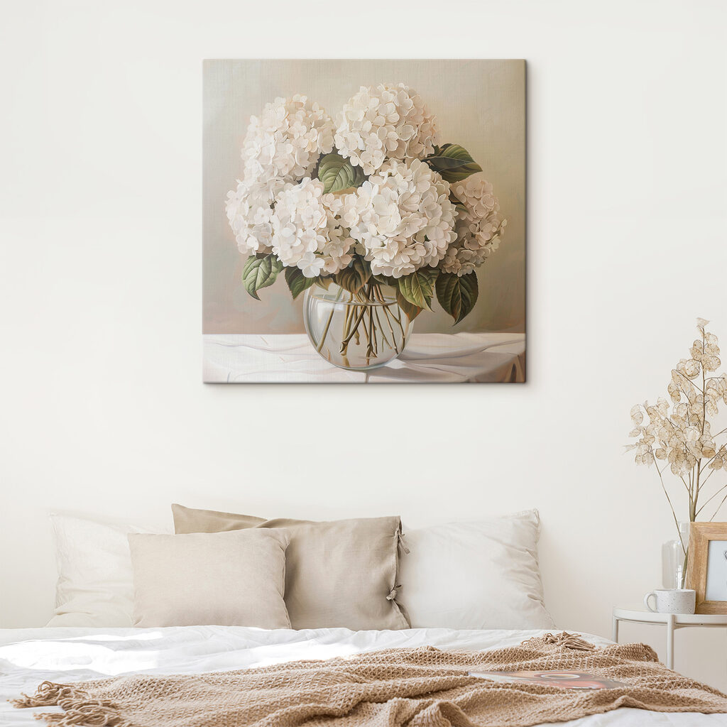 Hortênsias brancas em silêncio — interior 1