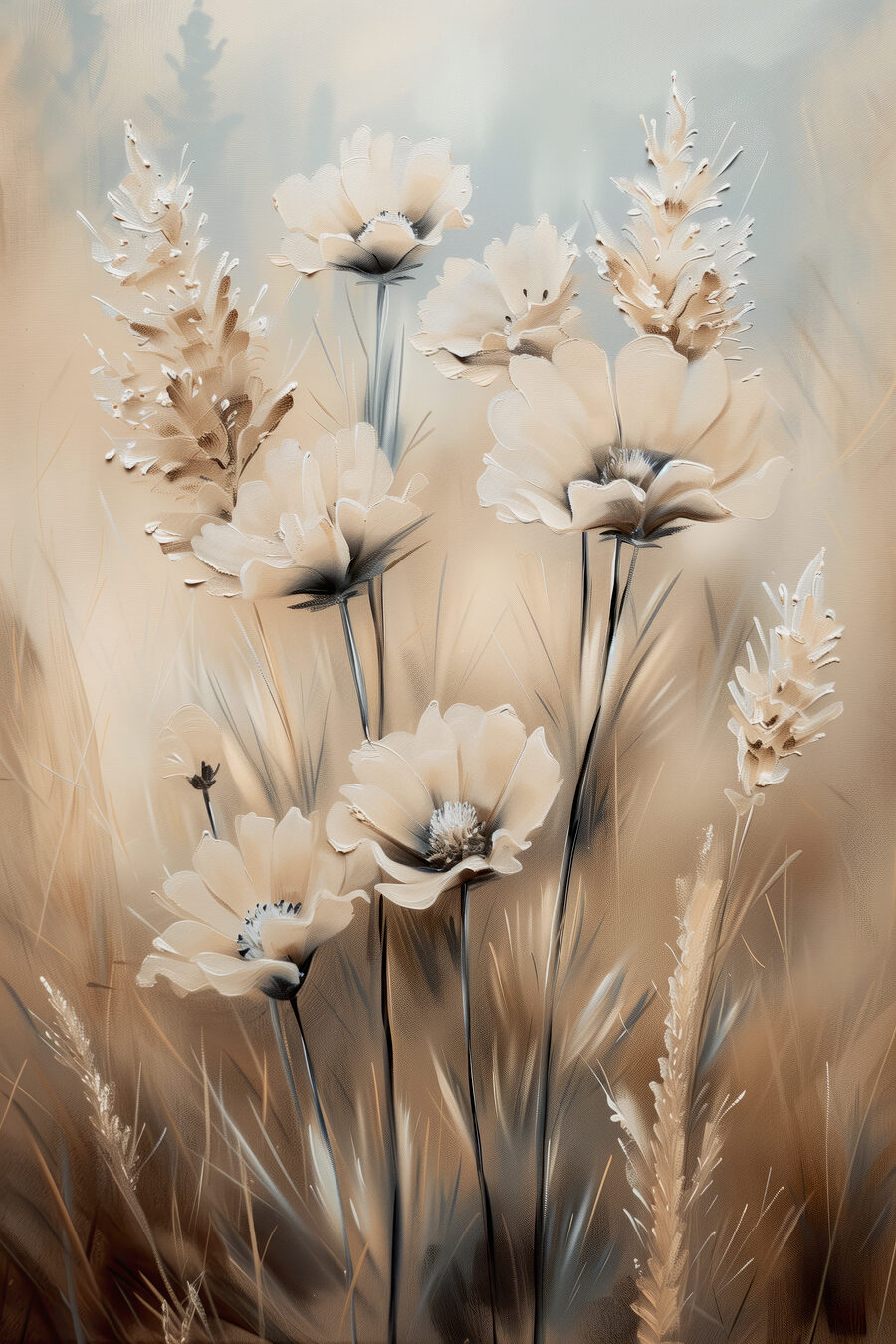 Flores entre ervas secas — design completo