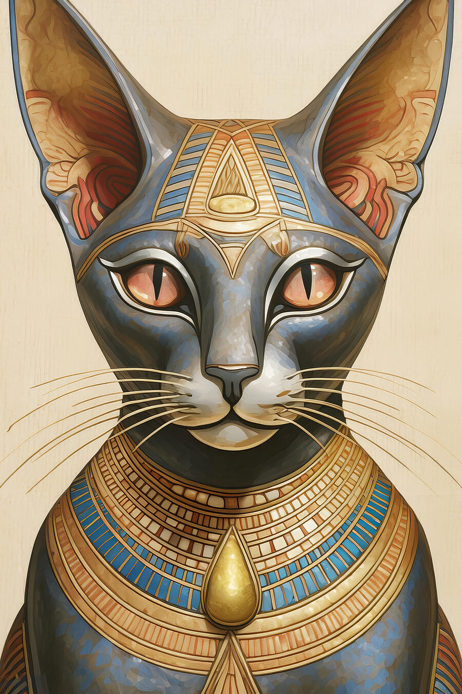 Gato com colar dourado — design completo