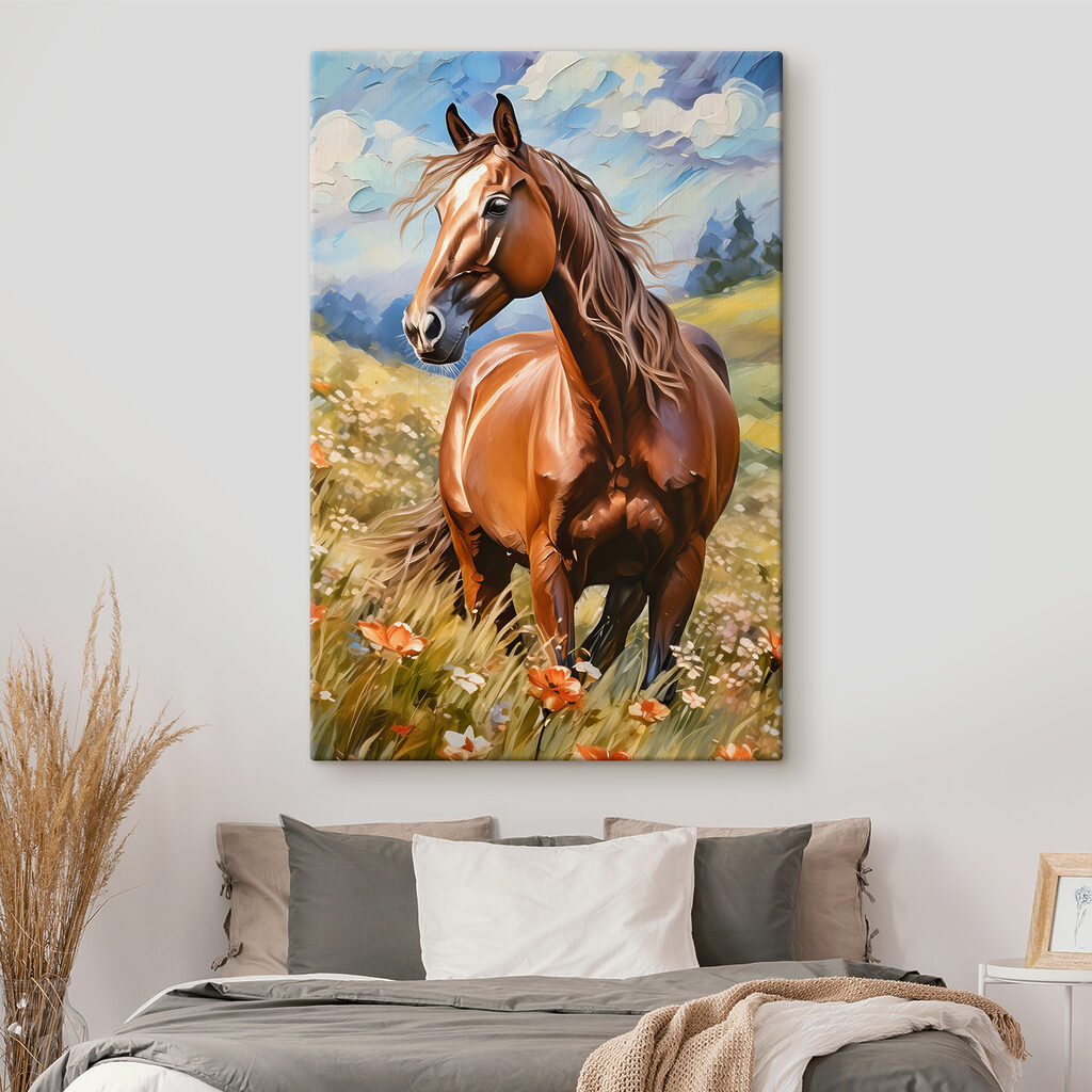 Cavalo entre flores altas — interior 1
