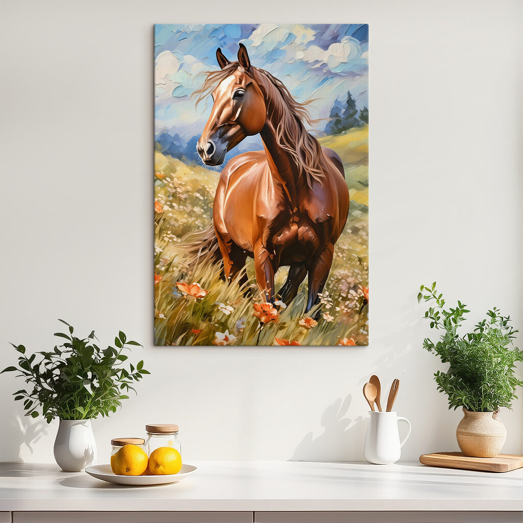 Cavalo entre flores altas — interior 2