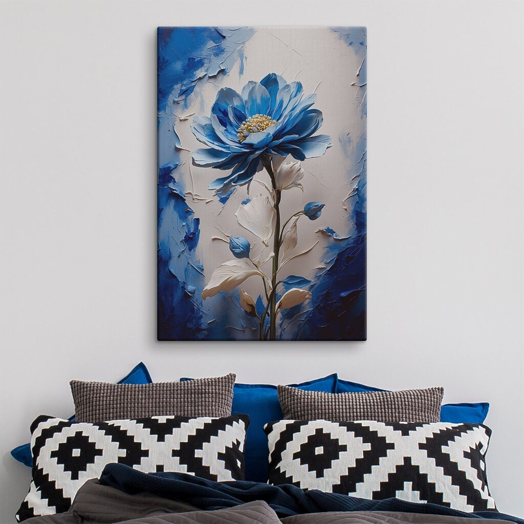 Flor azul em pinceladas — interior 2