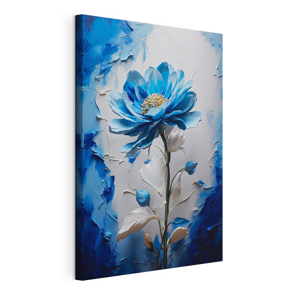 Flor azul em pinceladas — vista do produto