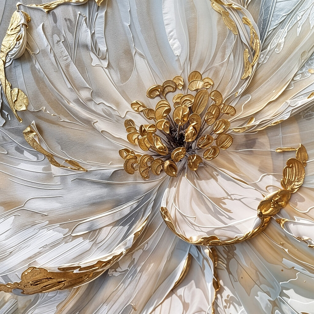 Flor cinzenta e azul — design completo