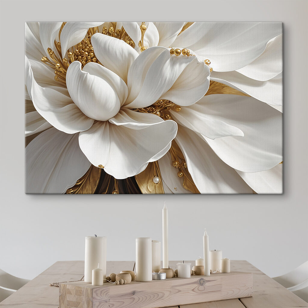 Flor branca, coração dourado — interior 1