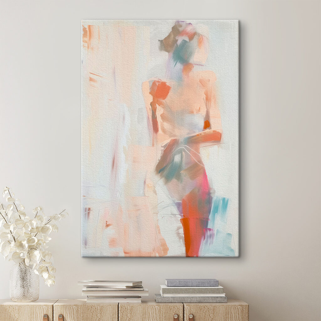 Figura em tons pastel — interior 1