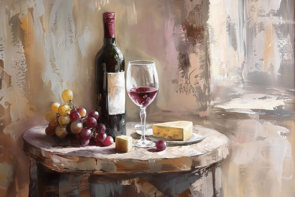 Vinho com uvas — design completo