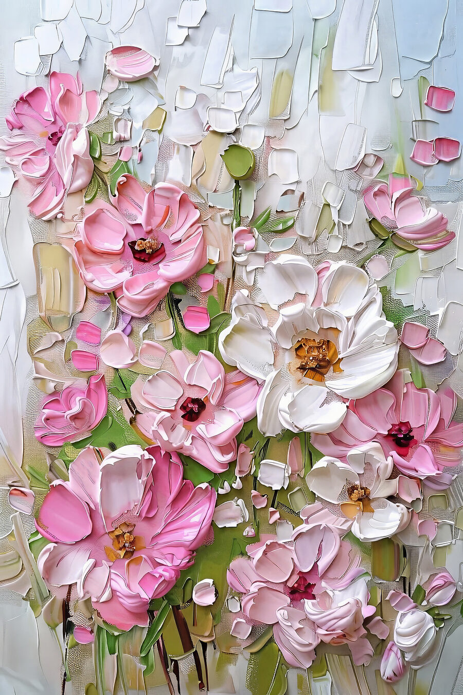 Flores cor-de-rosa em branco — design completo