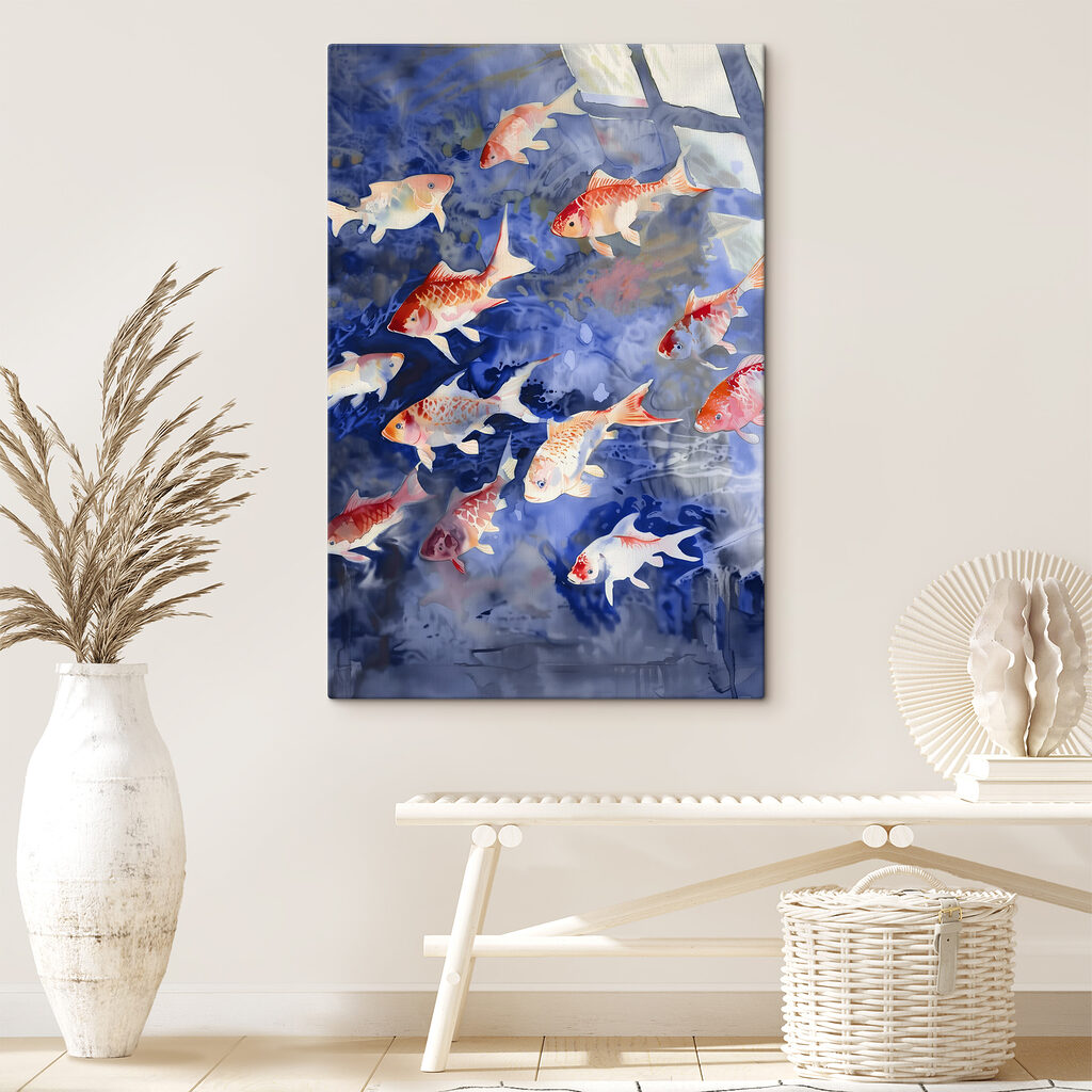 Carpas koi em azul — interior 3