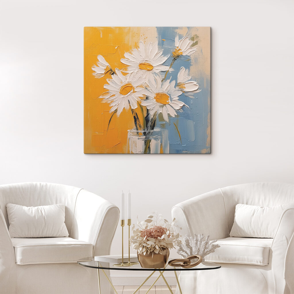 Margaridas em amarelo-azul — interior 2