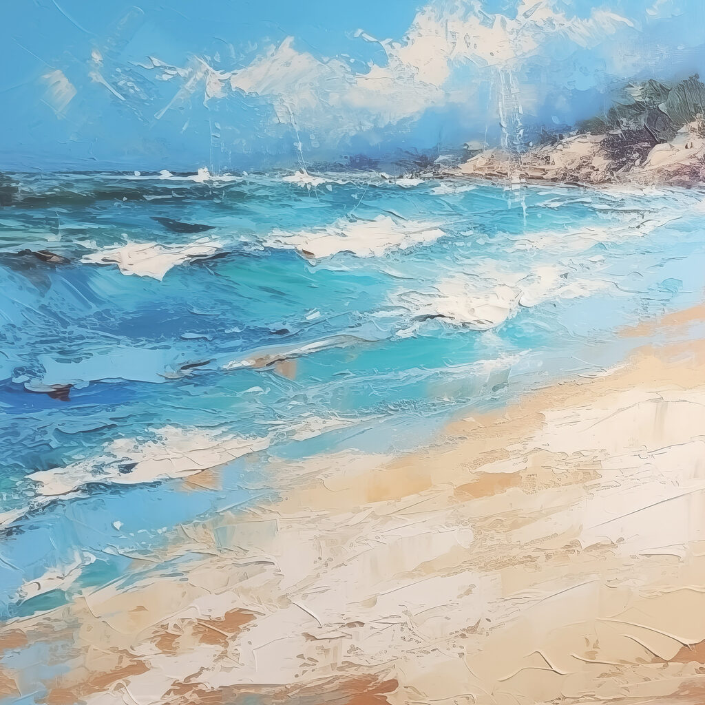 Ondas espumosas na praia — design completo
