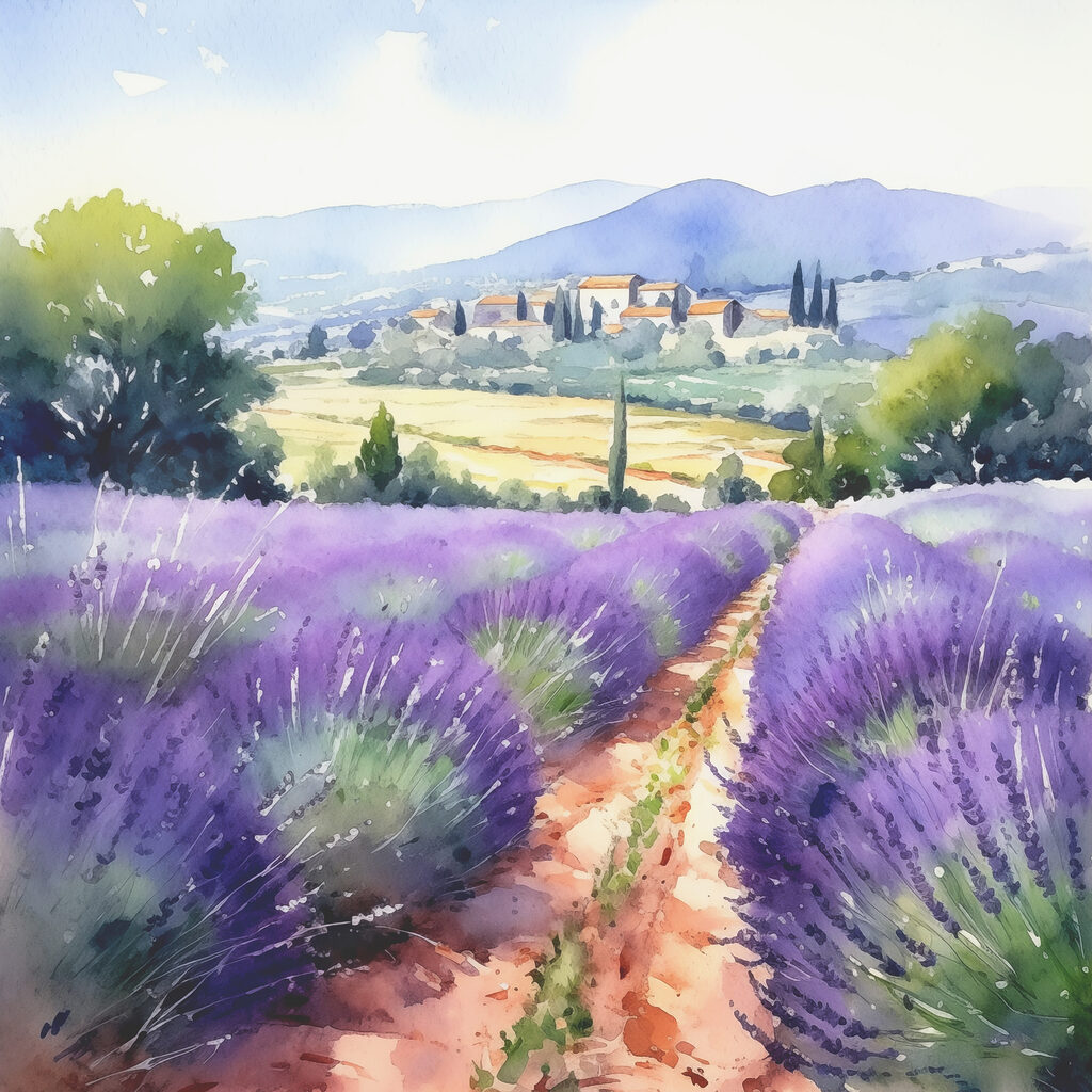 Caminho por entre lavanda — design completo