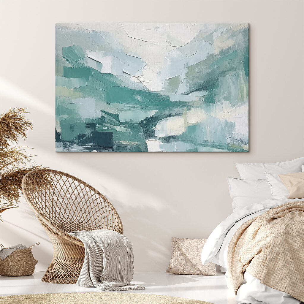 Manchas turquesa em movimento — interior 2