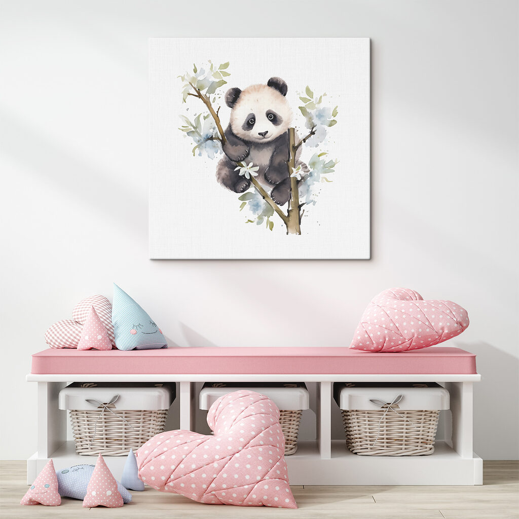 Panda entre flores brancas — interior 2