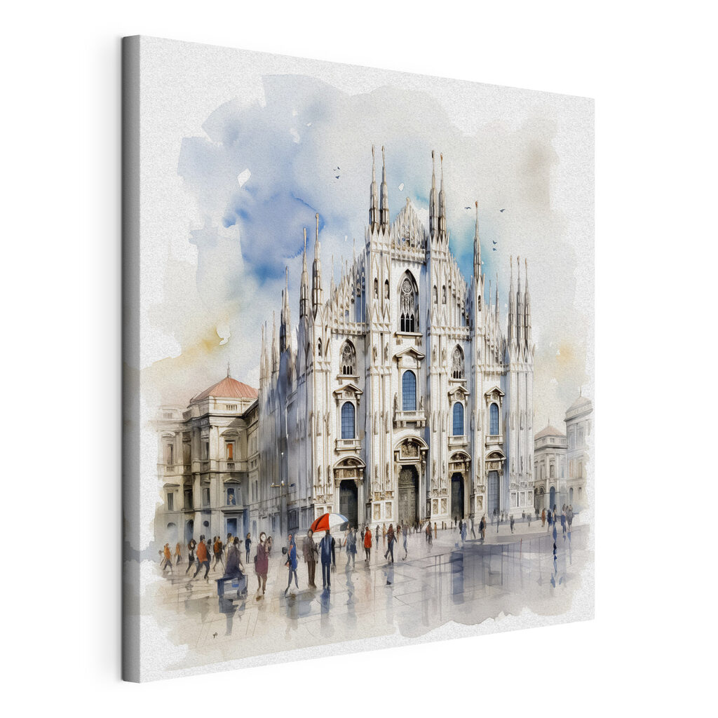 Catedral de Milão, tela esticada e borda contínua