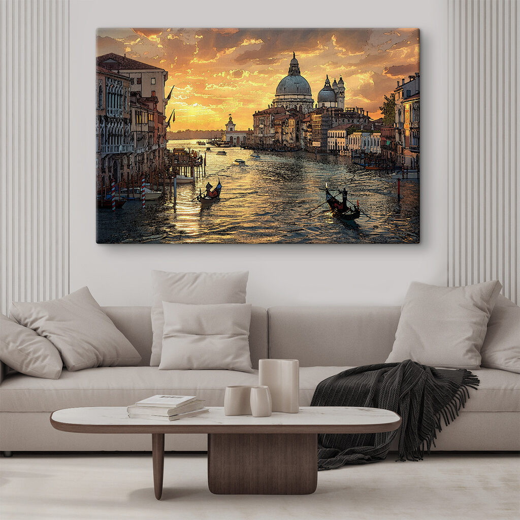Veneza ao entardecer num interior