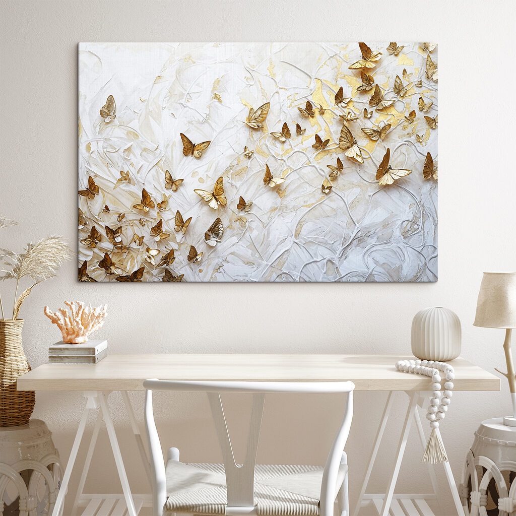 Borboletas sobre branco — interior 1
