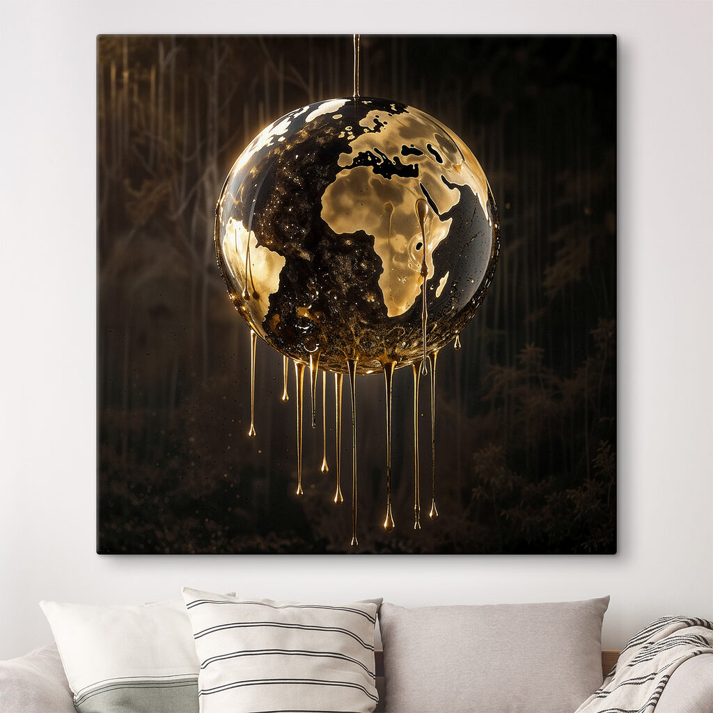 Globo dourado num interior