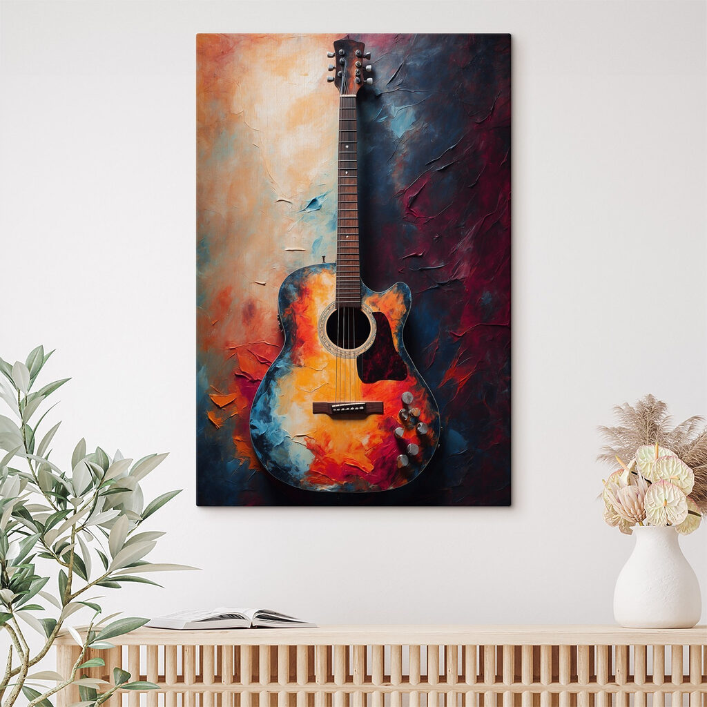 Guitarra entre tintas quentes — interior 4