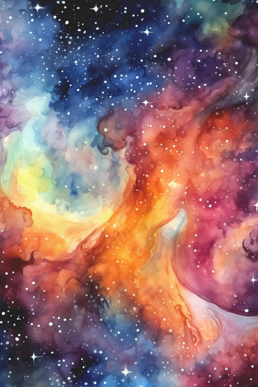 Nuvem de estrelas ardentes — design completo