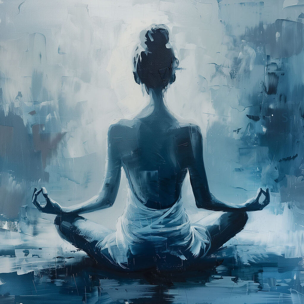 Meditação em azul profundo — design completo