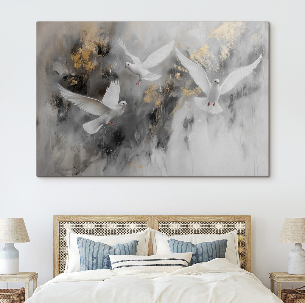 Aves brancas a subir — interior 2
