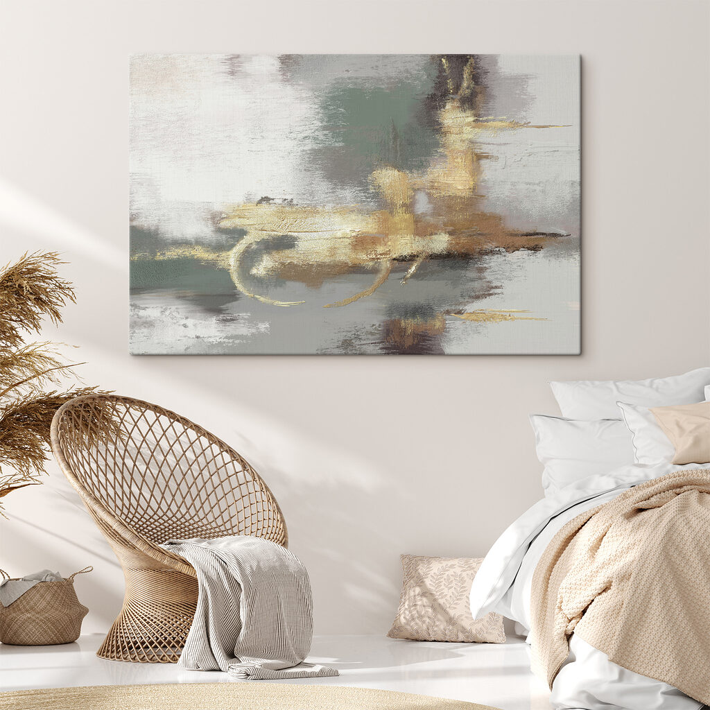 Curvas douradas abstratas — interior 2