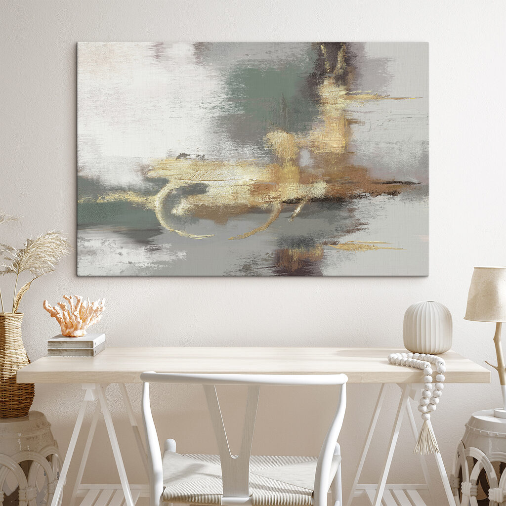 Curvas douradas abstratas — interior 3