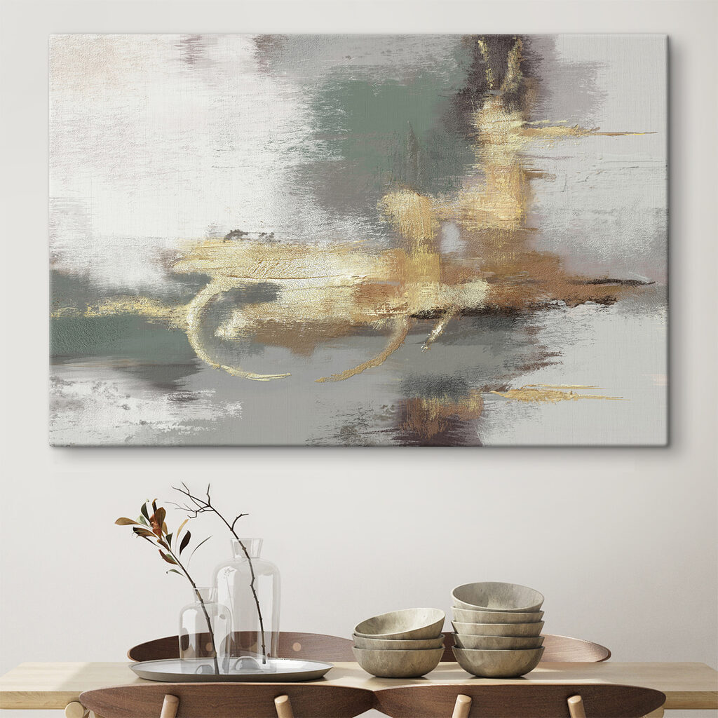 Curvas douradas abstratas — interior 1