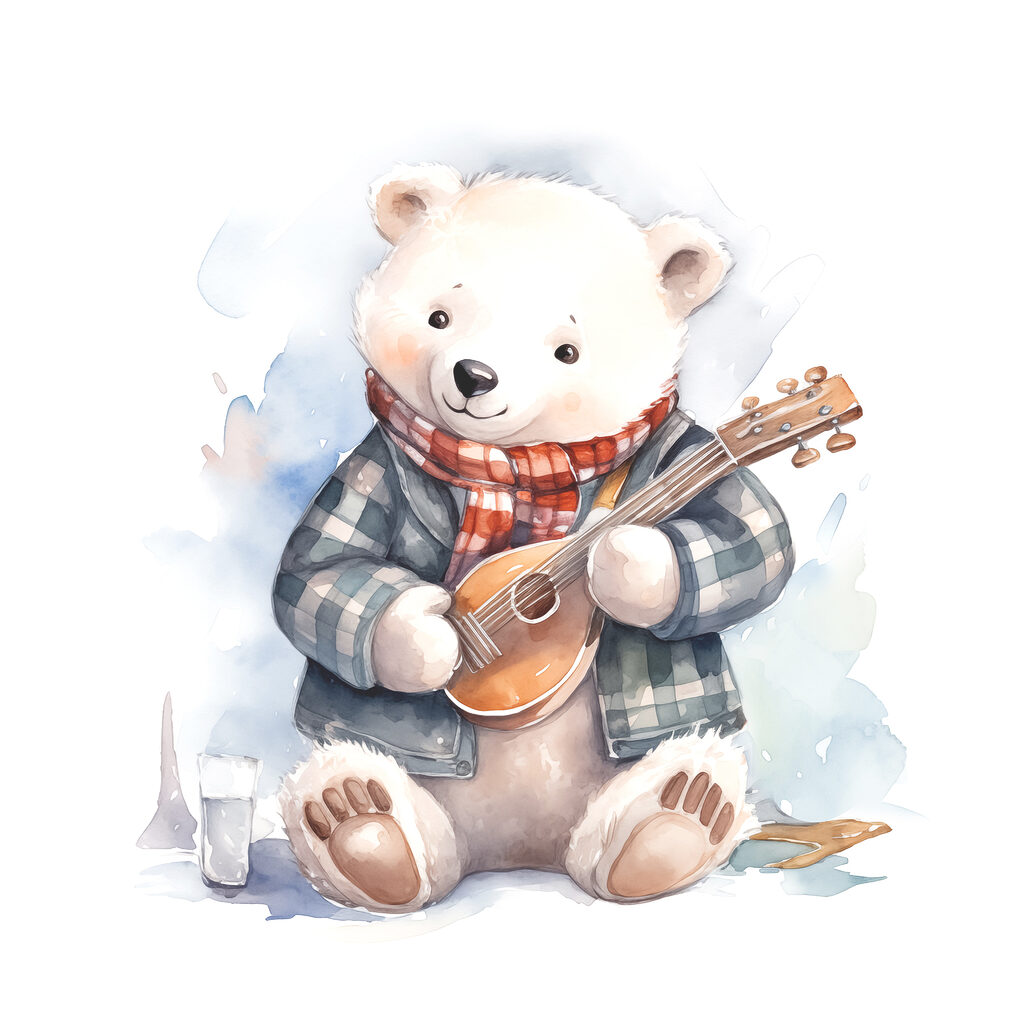 Ursinho com ukulele — design completo