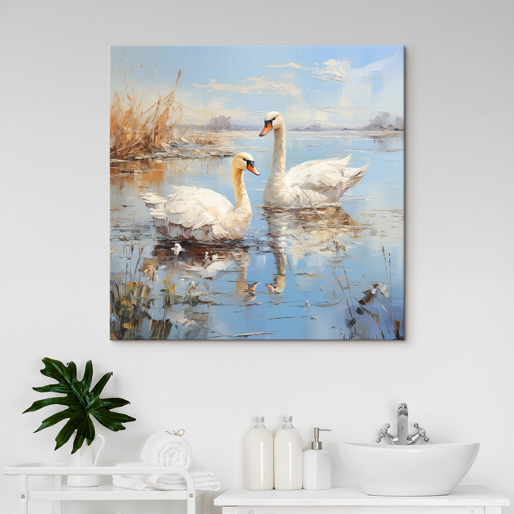 Cisnes num lago primaveril — interior 2