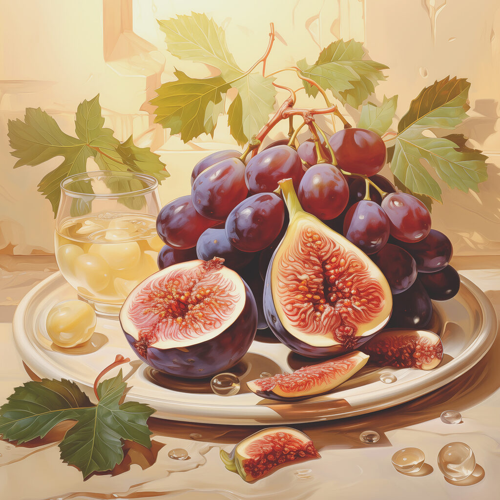 Figos e uvas azuis — design completo