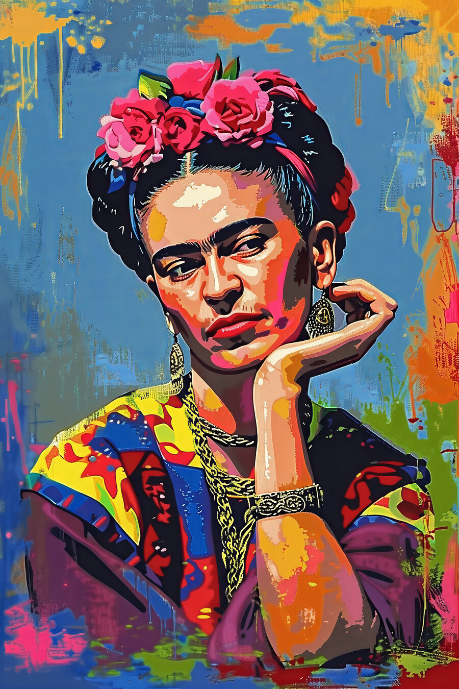 Frida de queixo apoiado — design completo