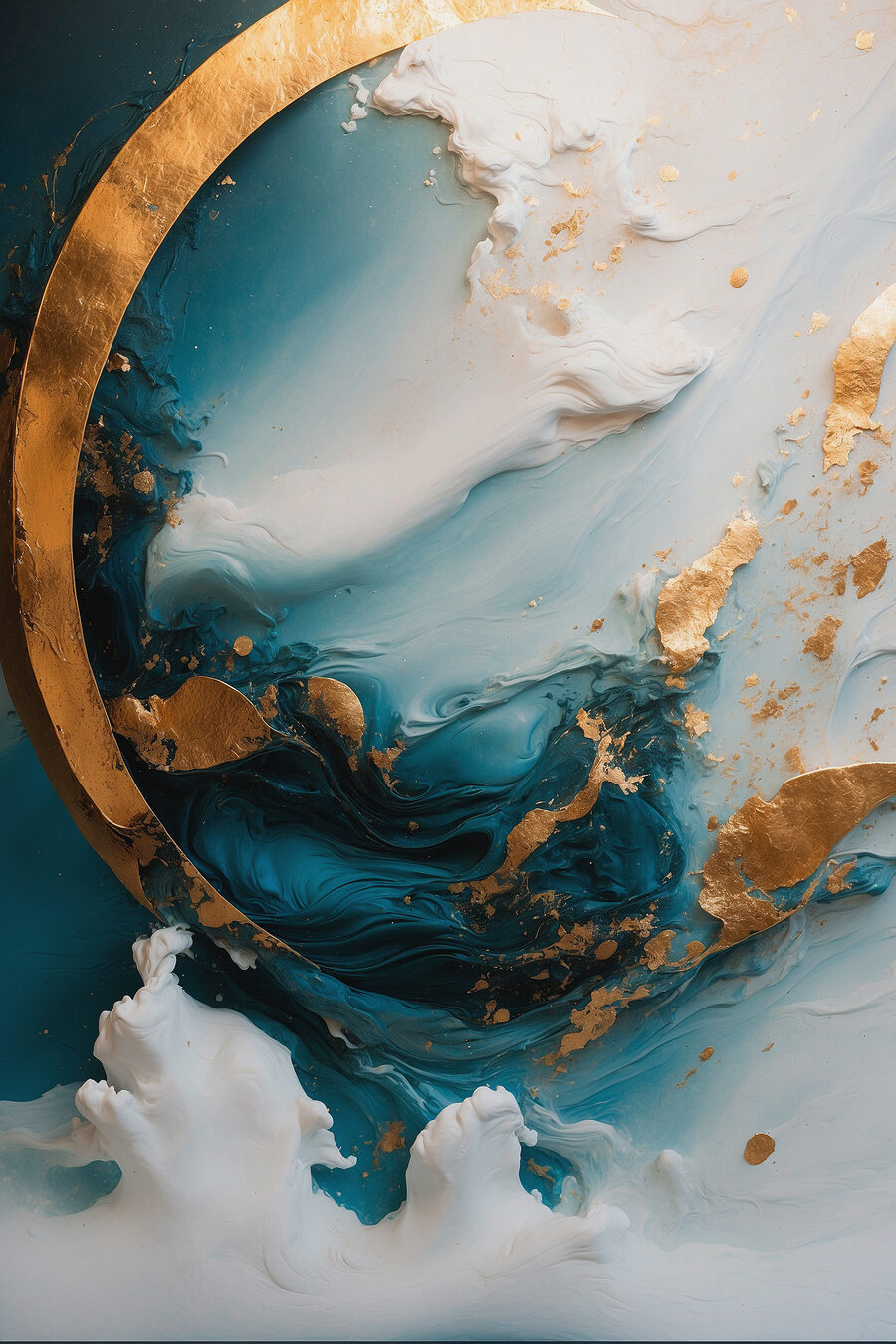 Arco dourado em turquesa — design completo